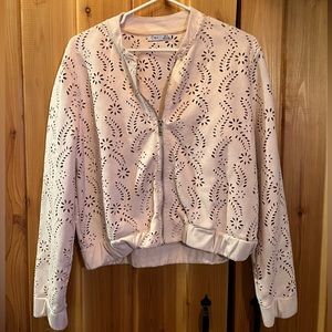 Cute Light Pink Suede Dex Jacket with Cut-outs